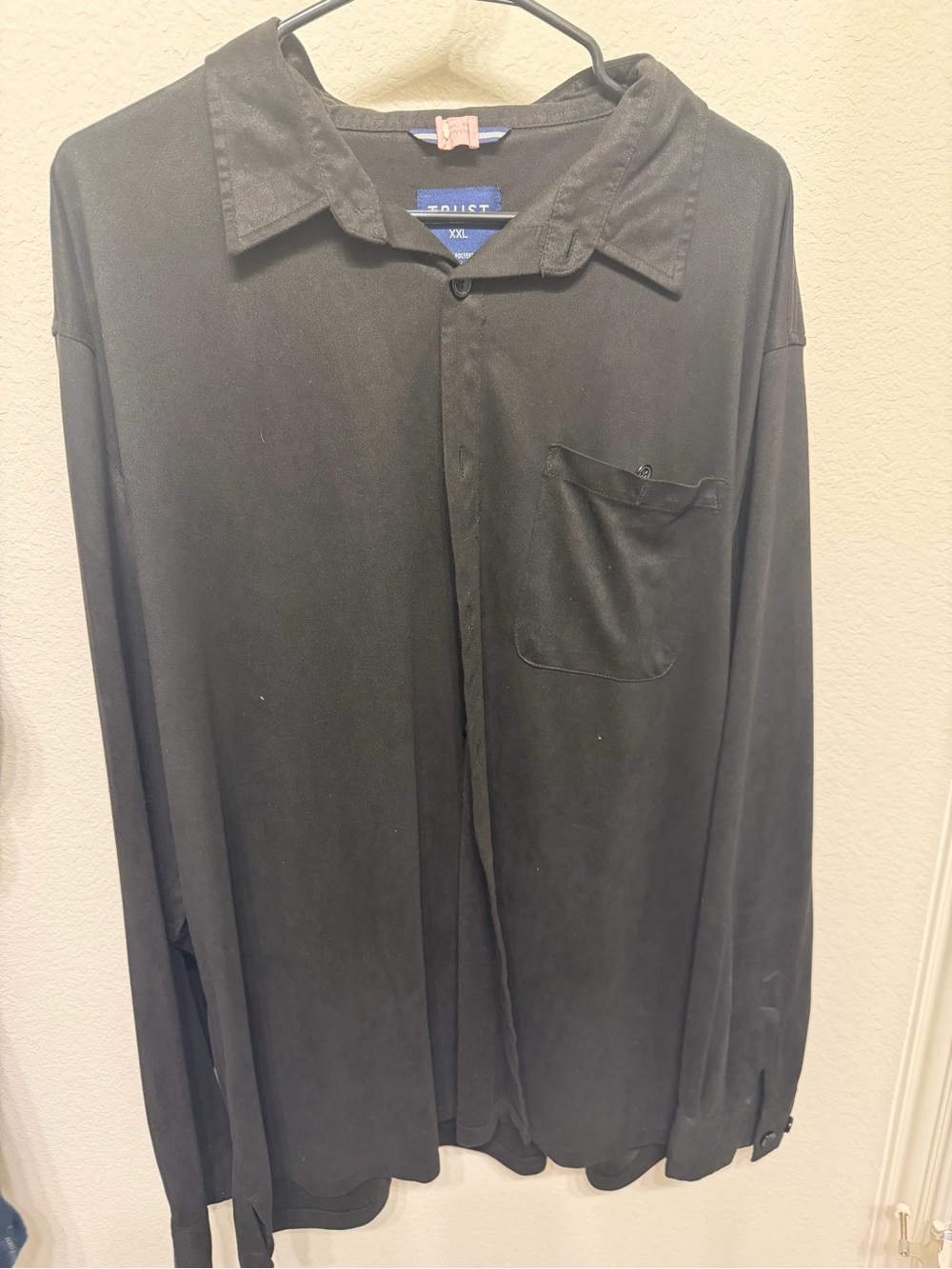 Trust Black Men's Long-Sleeve Dress Shirt size XXL